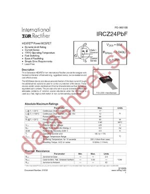 IRCZ24PBF datasheet  